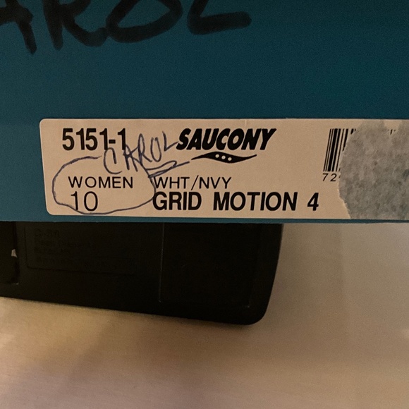 NIB SAUCONY Grid Motion 4 Leather Sneakers Size 10 White/Navy - Picture 10 of 13